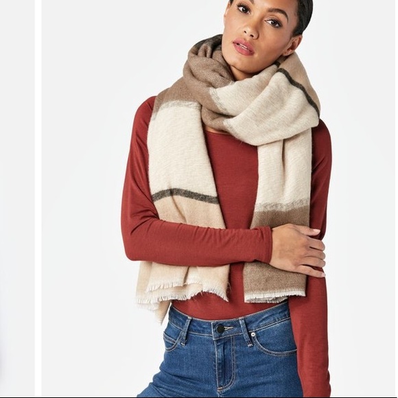 JustFab Accessories - Neutral Multi Oversized Scarf